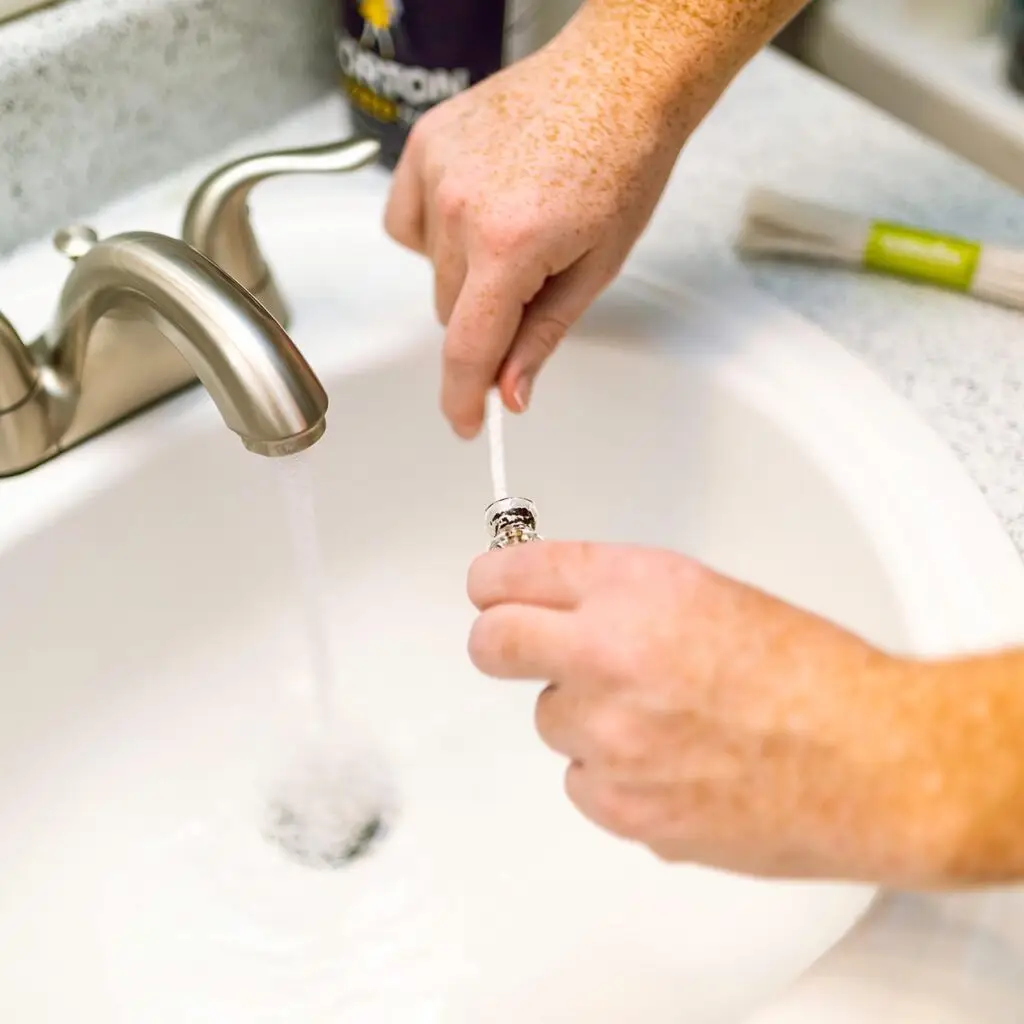 Water flowing freely down the drain