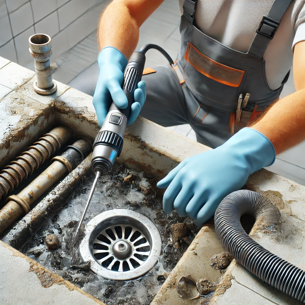 Rotten smell drain cleaning by expert